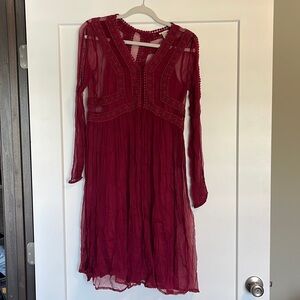 Sundance Maroon Gauze dress
